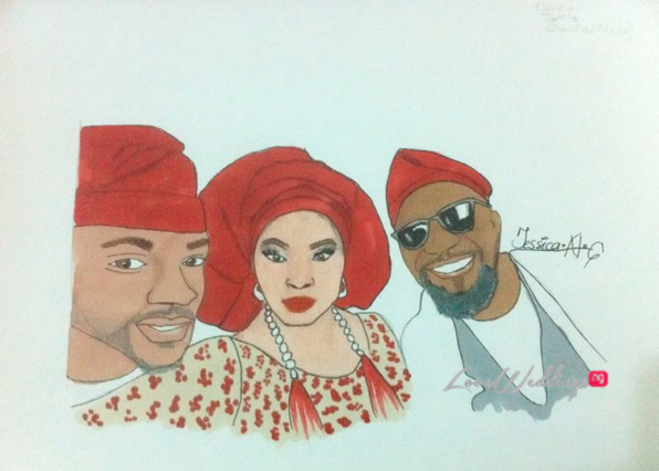 Nigerian Bridal Sketch - Ebuka, Toolz, Demuren Jessica LoveweddingsNG