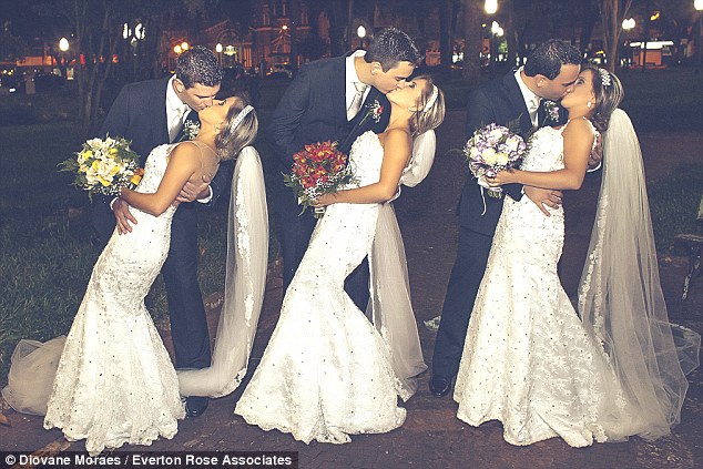Triplets Wed in Brazil LoveweddingsNG1