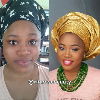 LoveweddingsNG Before and After - Rita Rose Beauty