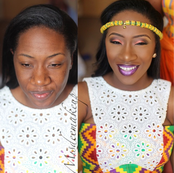LoveweddingsNG Before and After Misdee Makeup9
