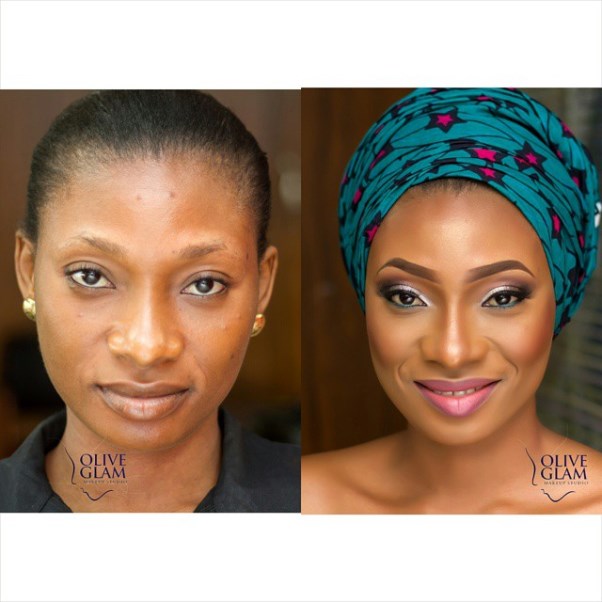 LoveweddingsNG Before and After - Olive Glam Studio