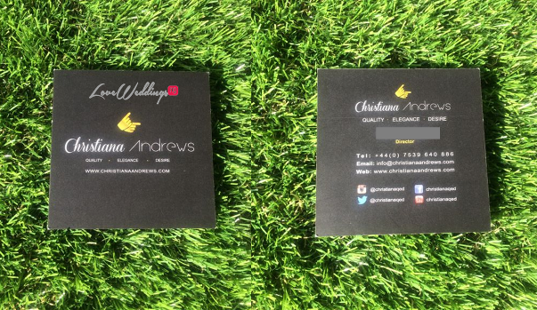 LoveweddingsNG Business Cards - Christiana Andrews QED