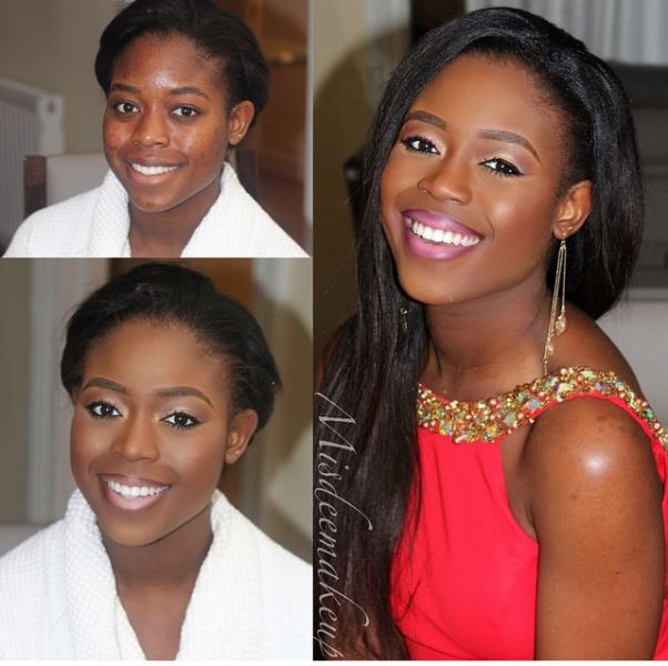 LoveweddingsNG Before and After Misdee Makeup