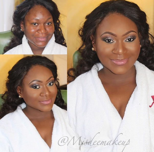 LoveweddingsNG Before and After Misdee Makeup2