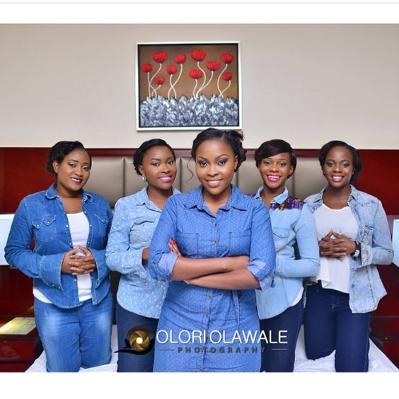 Nigerian Wedding Alternatives to bridal robes Denim Olori Olawale Photography LoveWeddingsNG