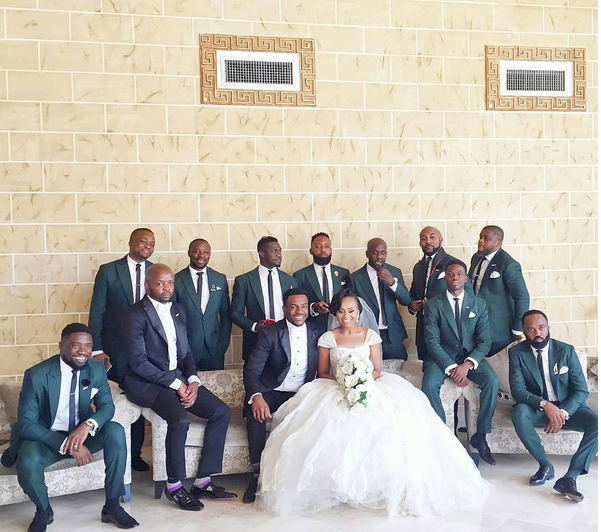 Ebuka Obi - Uchendu Cynthia Obianodo White Wedding - groomsmen LoveweddingsNG
