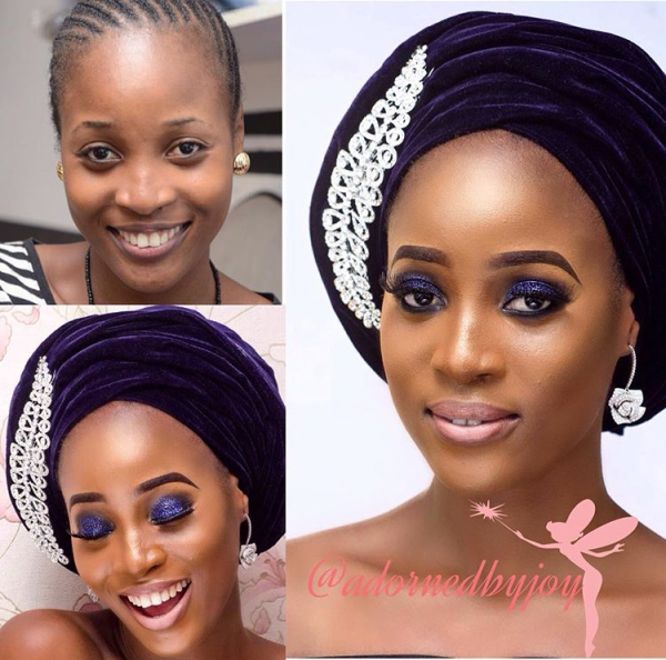Nigerian Bridal Makeover - Before and After - Adorned by Joy LoveweddingsNG