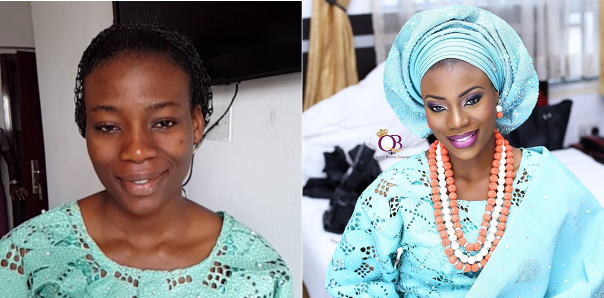 Nigerian Bridal Makeover - Before and After - Beauty by Queen LoveweddingsNG