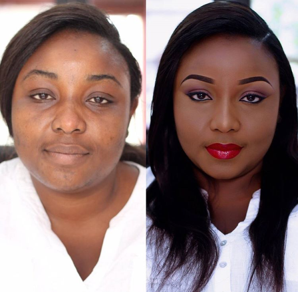Nigerian Makeovers - Before and After Tints Makeup Pro LoveweddingsNG