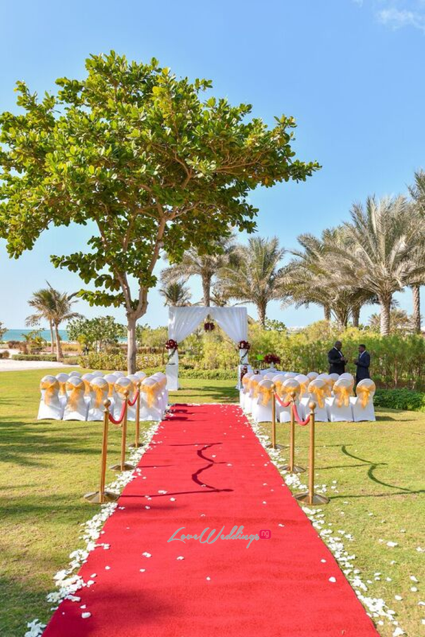 Nigerian Wedding in Dubai Aisle LoveweddingsNG Save the Date