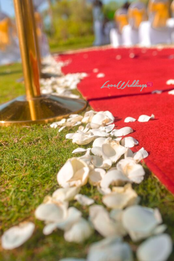 Nigerian Wedding in Dubai Aisle Petals LoveweddingsNG Save The Date