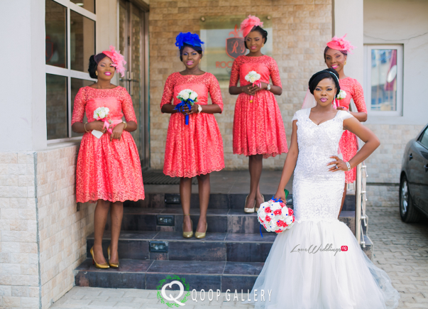 Nigerian White Wedding - Bride and Bridesmaids Solange Pose - Teju Yinka LoveweddingsNG