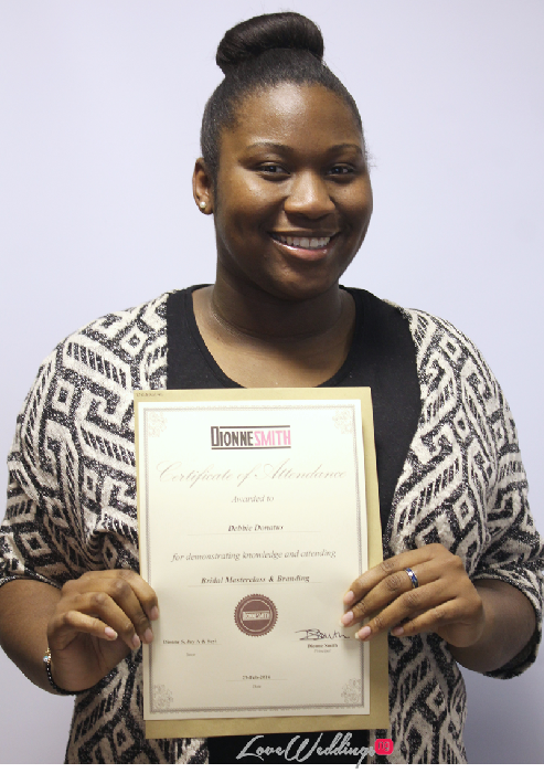 The Bridal Masterclass by Dionne Smith Academy - LoveweddingsNG Certificates 4