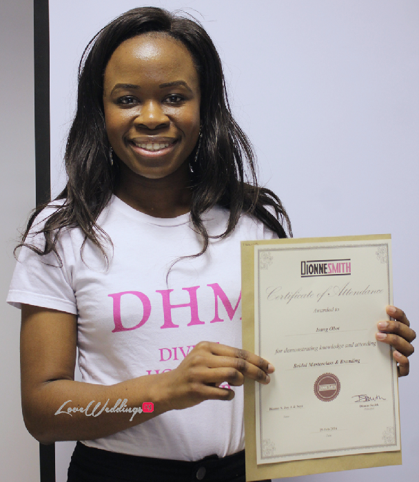 The Bridal Masterclass by Dionne Smith Academy - LoveweddingsNG Certificates