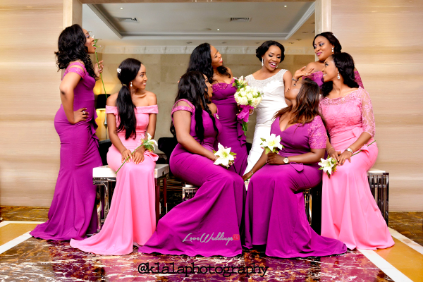 Nigerian Bride and Bridesmaids in Purple Isioma and Ifeanyi LoveweddingsNG Klala Photography