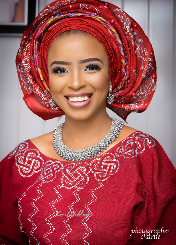 Nigerian Traditional Bride Red Aso Oke Inspiration LoveweddingsNG 5