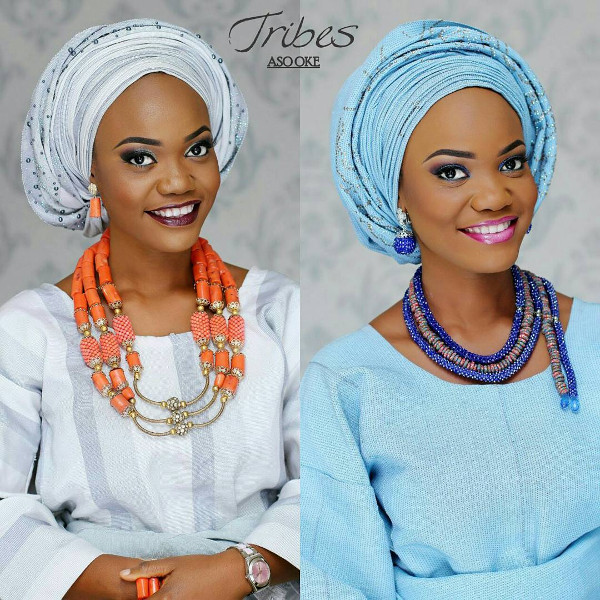 Nigerian Blue Aso Oke Head to Toe Bridal Inspiration LoveweddingsNG Tribes Aso Oke 1