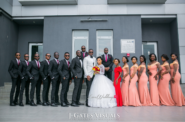 Nigerian Bride, Groom and Bridal Train Odera & Daniel Trendybee Events LoveweddingsNG 2