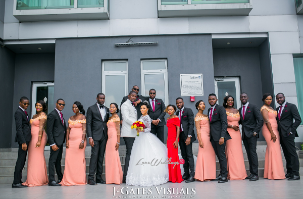 Nigerian Bride, Groom and Bridal Train Odera & Daniel Trendybee Events LoveweddingsNG