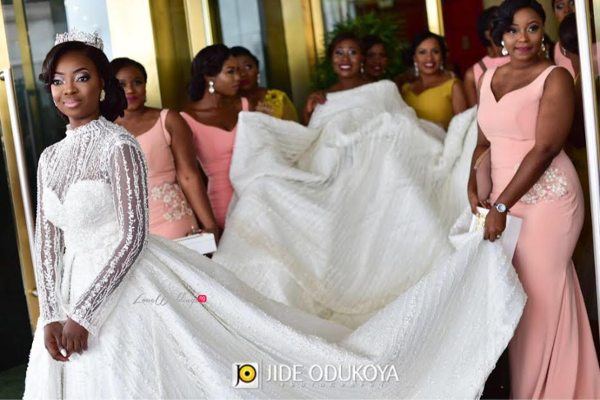 Nigerian Bride and Bridesmaids Kunbi Oyelese of April by Kunbi Wedding Pictures LoveweddingsNG