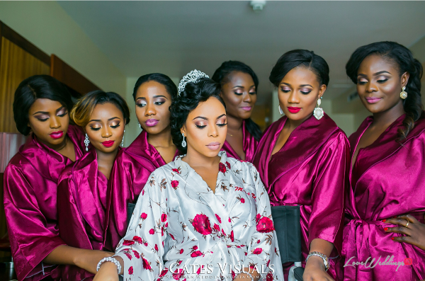 Nigerian Bride and Bridesmaids in Robes Trendybee Events LoveweddingsNG 1