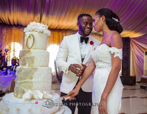 Nigerian Couple cutting the cake Amaka and Oba 3003 Events LoveWeddingsNG