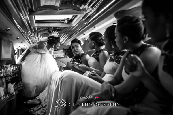 Nigerian Bride and bridesmaids in limo Toyosi Ilupeju and Wole Makinwa WED Dream Wedding Details Diko Photography LoveWeddingsNG 2