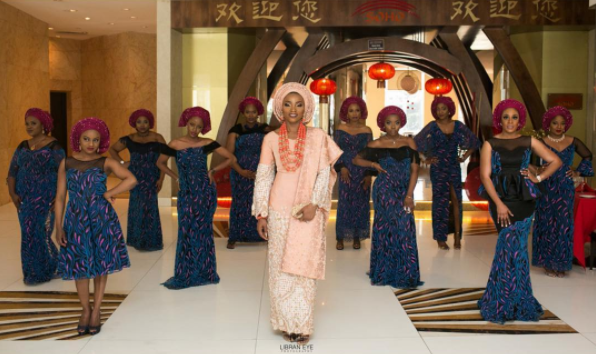 Nigerian Traditional Bride and Aso Ebi Ladies Libran Eye Photography LoveWeddingsNG