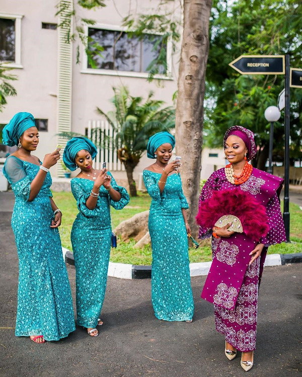 Nigerian Traditional Bride and Aso Ebi Ladies - #Twabz17 Wanni Fuga Traditional Wedding-JGates Visuals LoveWeddingsNG