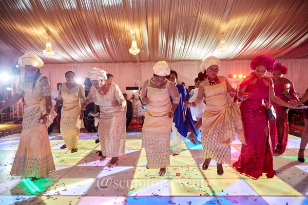 Nigerian Wedding Guests Dance Time Seno and Patrick Reception Sculptors Events LoveWeddingsNG 1