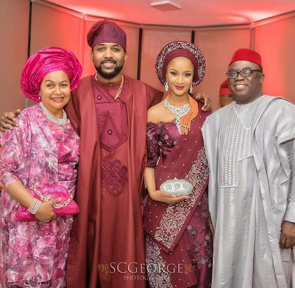 Adesua Etomi Banky W Introduction #BAAD2017 - Couple and grooms parents LoveWeddingsNG