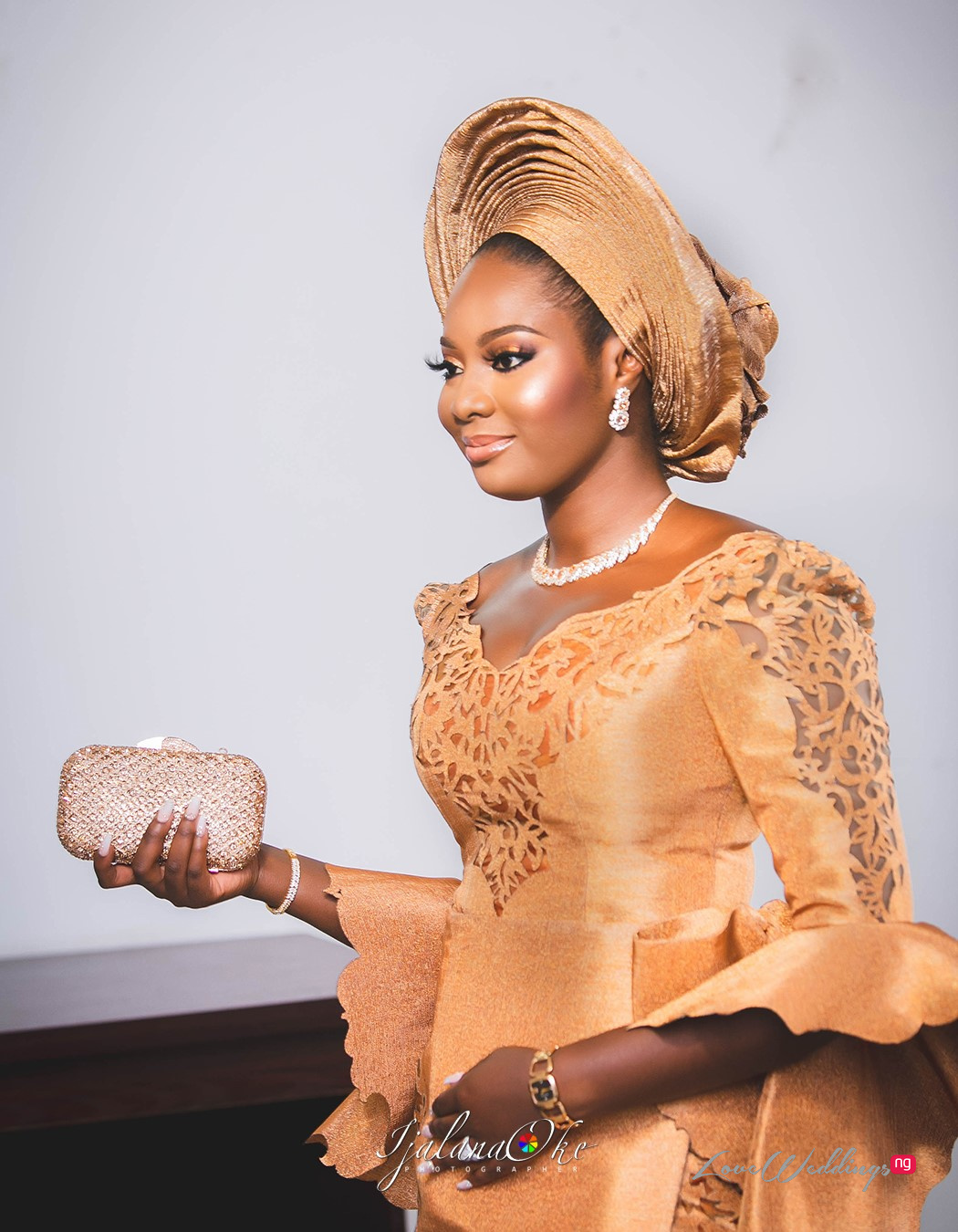 Bukola looked stunning in her monotone traditional bridal outfit | # ...