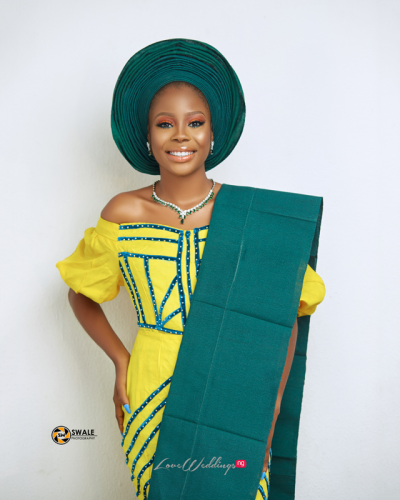 This yellow & green traditional bridal look is easy on the eyes ...