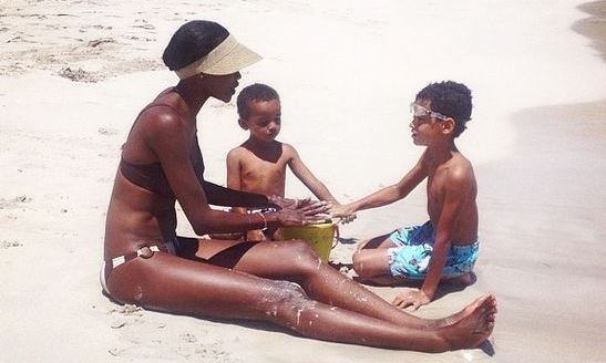 Oluchi Orlandi Spends Time at the Beach with Her Sons