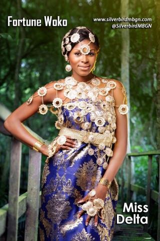 MBGN 2014 Miss Delta - Fortune Woko Nigerian Traditional Outfit Loveweddingsng