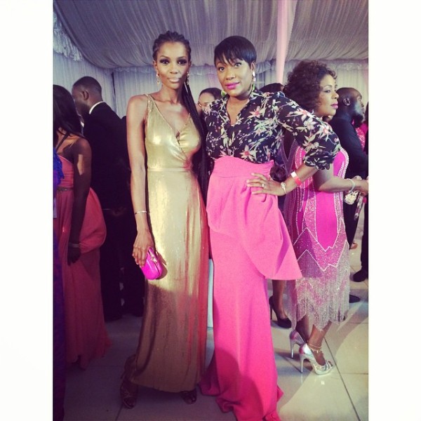 Genevieve Pink Ball 2014 - Agbani Darego and Bola Balogun