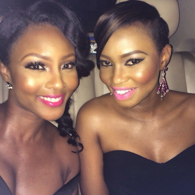 Genevieve Pink Ball 2014 - Osas Ighodaro with friend