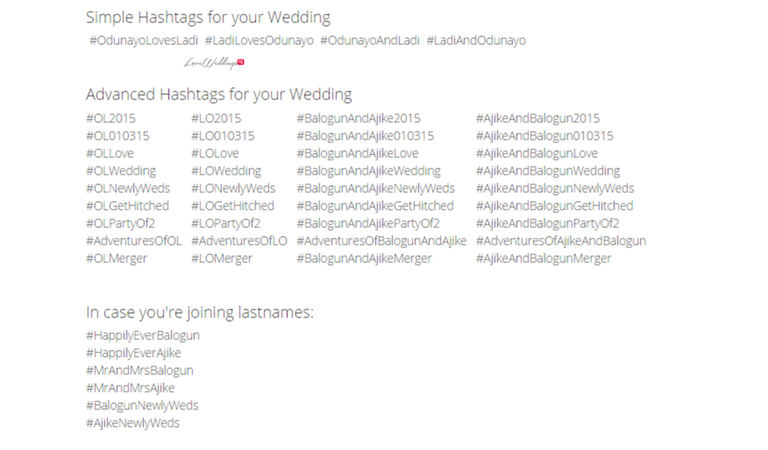 Wedding Hashtag Generator Free