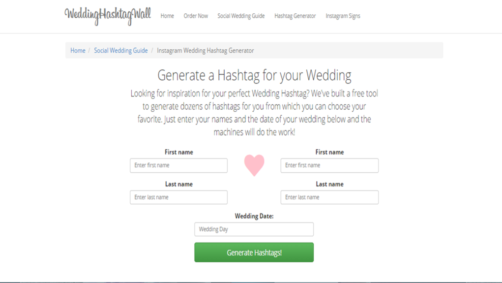 Hashtag Generator Trending Wedding Hashtags