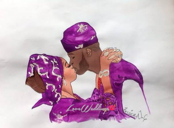 Nigerian Bridal Sketch - Tiwa Savage Tee Billz Jessica LoveweddingsNG1