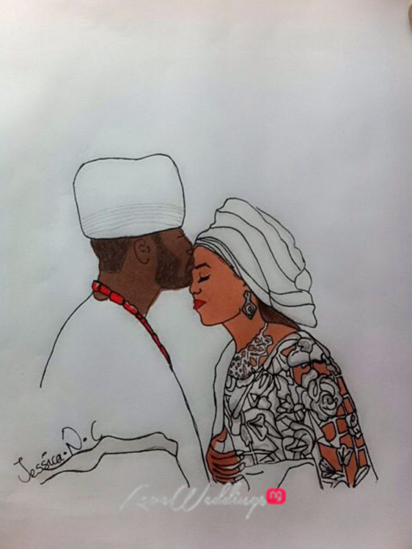 Nigerian Bridal Sketch - Tiwa Savage Tee Billz Jessica LoveweddingsNG2