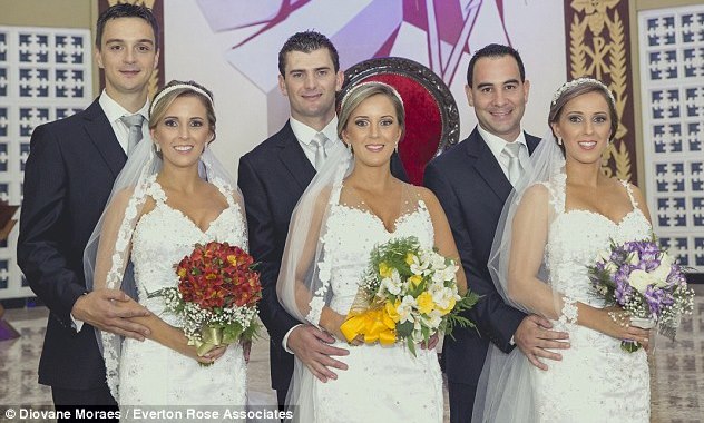 Triplets Wed on The Same Day in Brazil