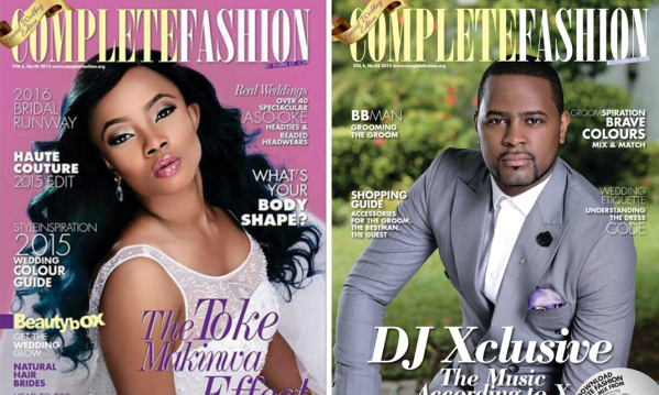 Toke Makinwa & DJ Xclusive cover Complete Fashion Magazine’s Special Wedding Edition