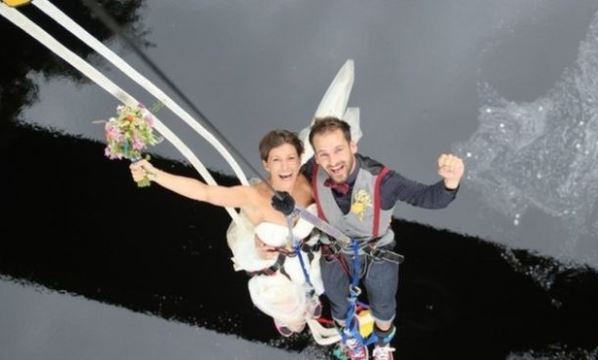 Bungee jump couple LoveweddingsNG