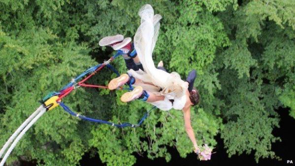 Bungee jump couple LoveweddingsNG1