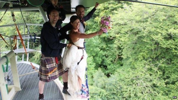 Bungee jump couple LoveweddingsNG2