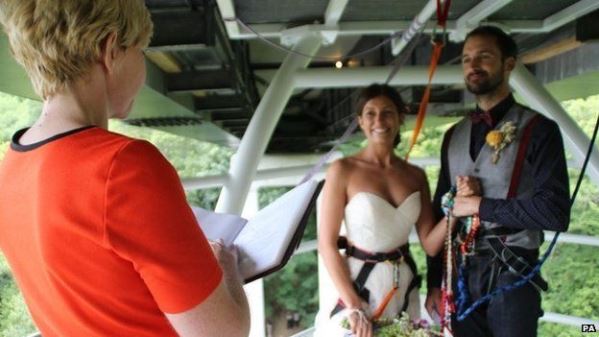 Bungee jump couple LoveweddingsNG3