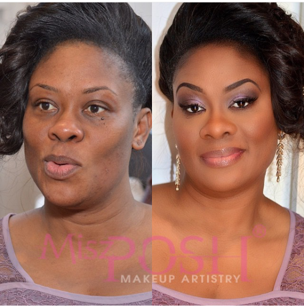 LoveweddingsNG Before and After - Misz Posh MUA1