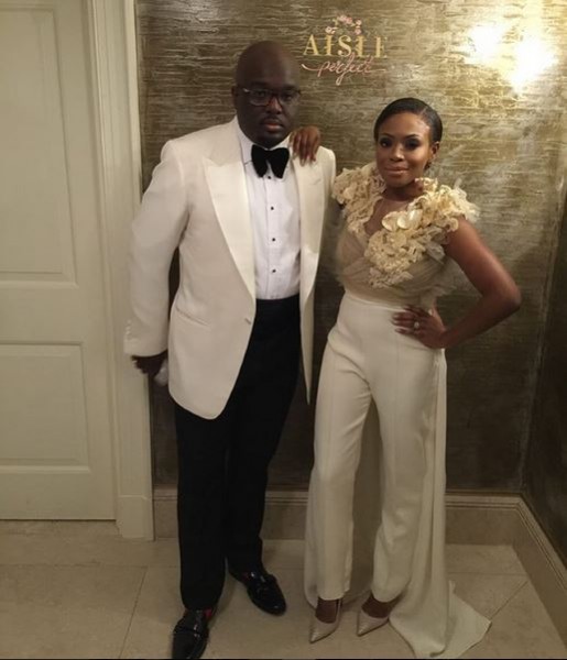 Marcy Dolapo Oni & Gbite Sijuwade's White Wedding LoveweddingsNG - bridal jumpsuit2