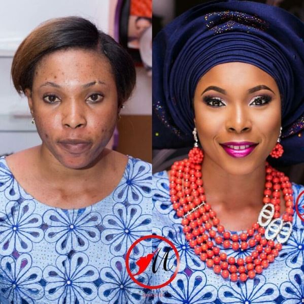 Nigerian Bridal Makeover - Before and After - Molurlahs Makeovers LoveweddingsNG